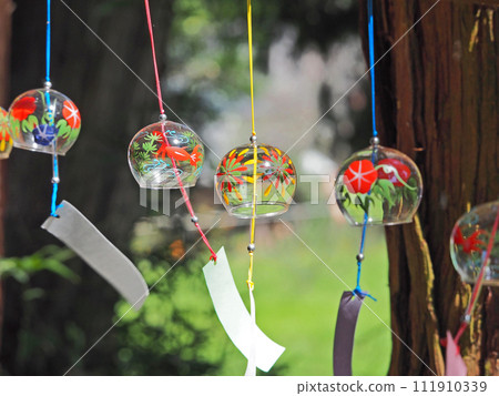 Beautifully painted glass wind chimes, a summer tradition Beautifully painted glass wind chimes, a summer tradition 111910339