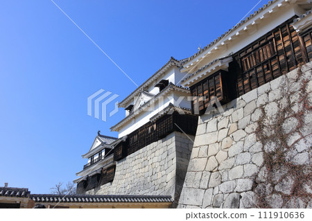Ichinomon south turret, small castle tower, and south corner turret seen from uphill towards Ichinomon of Matsuyama Castle main platform Ichinomon south turret, small castle tower, and south corner turret seen from uphill towards Ichinomon of Matsuyama Castle main platform 111910636