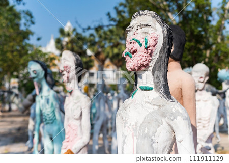 female ruined face demon at Wat Phai Rong Wua, Suphanburi female ruined face demon at Wat Phai Rong Wua, Suphanburi 111911129