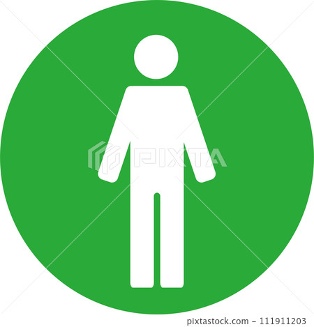People pictogram upright silhouette circle icon whole body 111911203