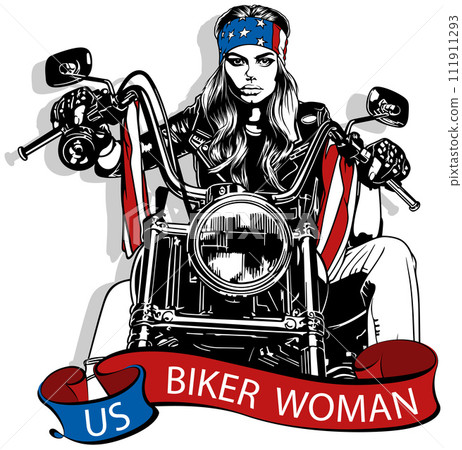 Drawing of a Female Biker 111911293