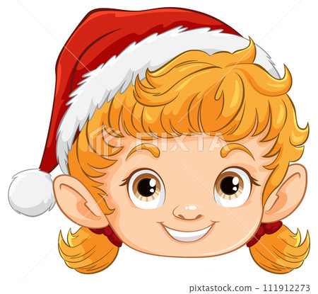 Cheerful Christmas Elf with Festive Hat Cheerful Christmas Elf with Festive Hat 111912273