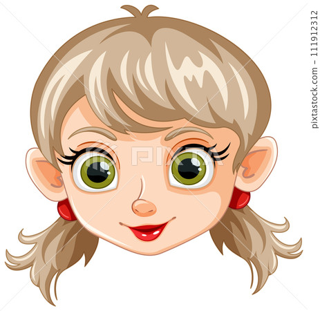 Charming Cartoon Elf Girl Portrait 111912312