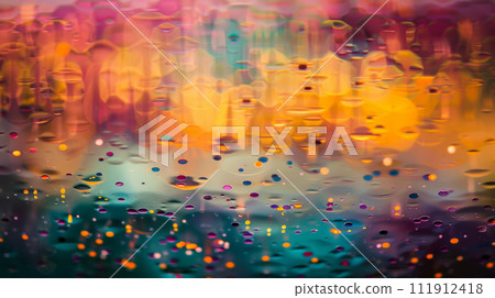 Dancing Dots: Abstract Colorful Reflection 111912418