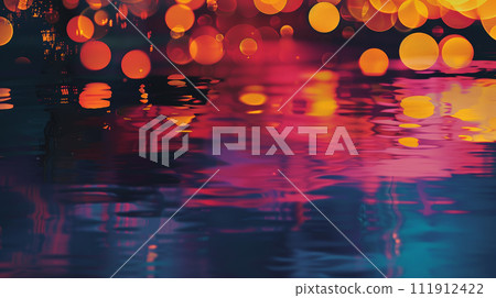 Dancing Dots: Abstract Colorful Reflection 111912422