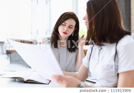 Beautiful businesswoman portrait at workplace 111913909