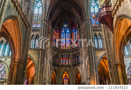 Interiors of the cathedral, Metz, France Interiors of the cathedral, Metz, France 111914322