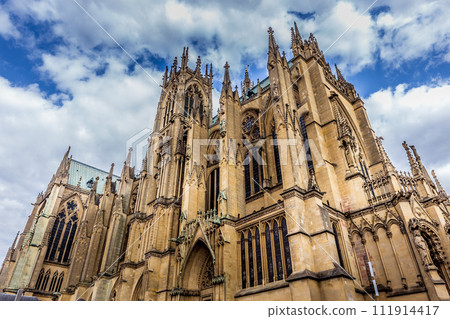 exteriors of the cathedral, Metz, France 111914417