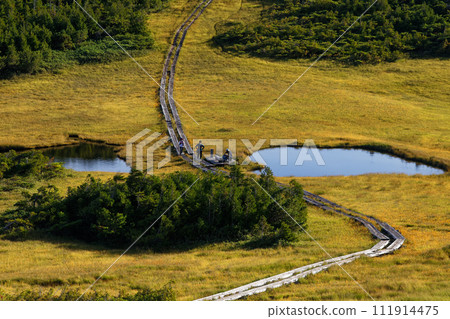 從尾瀨/胡志岳登山口看到的熊澤田代池 111914475