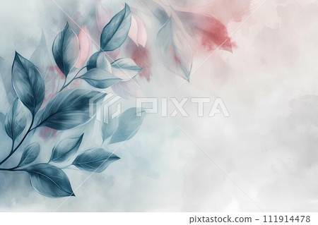 Watercolor pastel floral background with soft pastel colors, flowers and leaves, nature background for invitation, wedding card 111914478