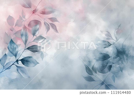 Watercolor pastel floral background with soft pastel colors, flowers and leaves, nature background for invitation, wedding card 111914480