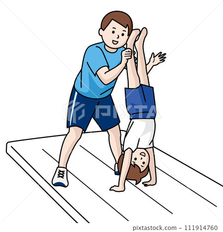 體操課上的孩子和教練 111914760