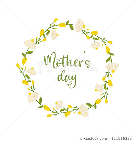 mothers day, text with floral frame on white background, for card design, congratulations mothers day, text with floral frame on white background, for card design, congratulations 111916382