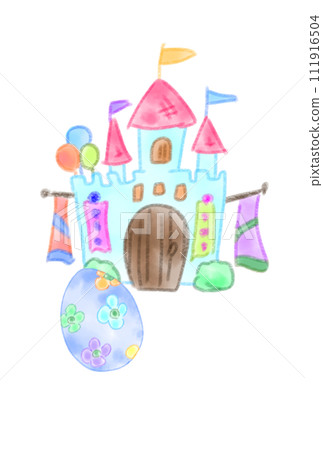 Easter eggs and castles that bring spring Easter eggs and castles that bring spring 111916504