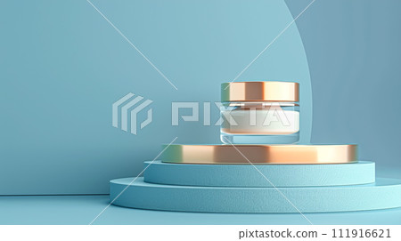 Face cream moisturiser, skincare and bodycare product on blue background, spa and organic beauty cosmetics for natural skin care routine Face cream moisturiser, skincare and bodycare product on blue background, spa and organic beauty cosmetics for natural skin care routine 111916621