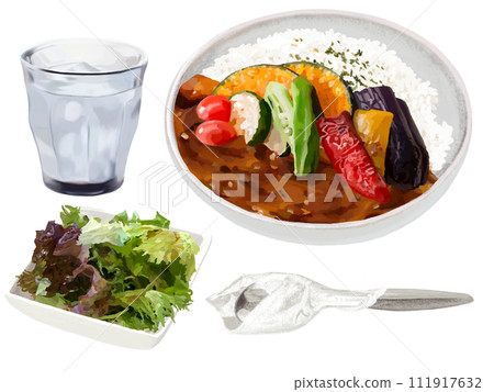 Vegetable curry (salad set) 111917632