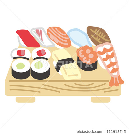 Sushi illustration (color) 111918745