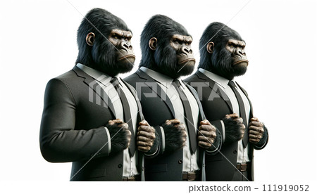 穿著西裝的大猩猩列隊 111919052