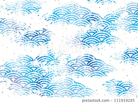藍色水彩垃圾波浪圖案和金粉 藍色水彩垃圾波浪圖案和金粉 111919285