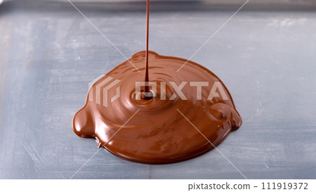 Chocolate melts in hot water 111919372
