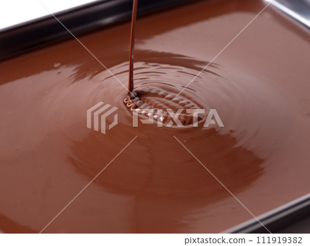 Chocolate melts in hot water 111919382