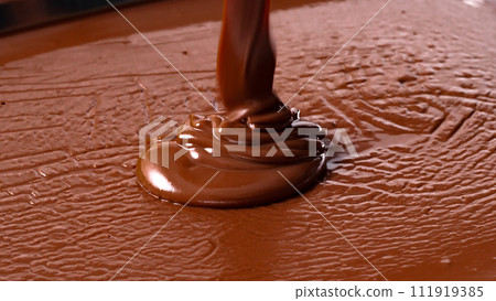 Chocolate melts in hot water 111919385