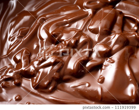 Chocolate melts in hot water 111919399