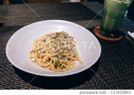 Carbonara served at a cafe 111919403