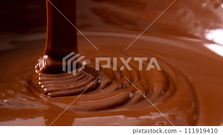 巧克力在熱水中融化 111919410