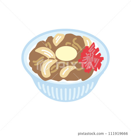 牛肉碗插畫（彩色） 111919666