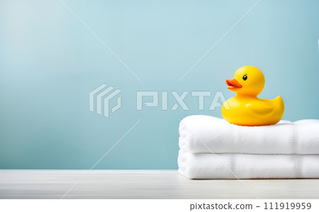 浴室圖片 | 浴巾和鴨子 | AI 生成圖像 111919959