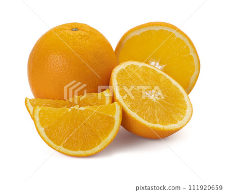 Ripe orange isolated on white background Clipping Path 111920659
