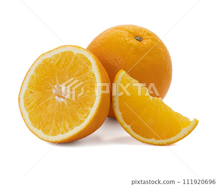 Ripe orange isolated on white background Clipping Path 111920696