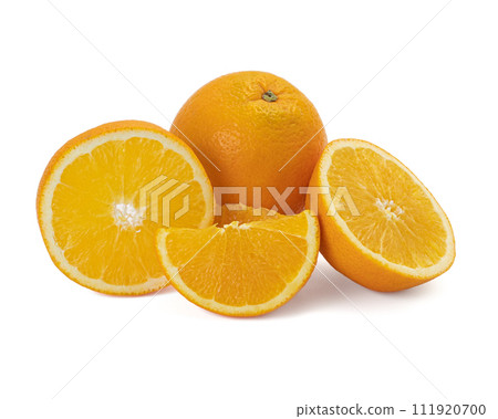 Ripe orange isolated on white background Clipping Path 111920700