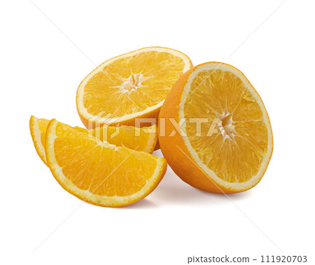 Ripe orange isolated on white background Clipping Path 111920703