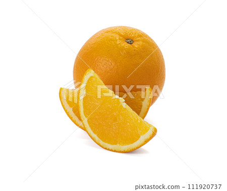 Ripe orange isolated on white background Clipping Path 111920737