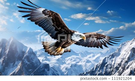 Soar above the mountains with the majestic bald eagle! Soar above the mountains with the majestic bald eagle! 111921204