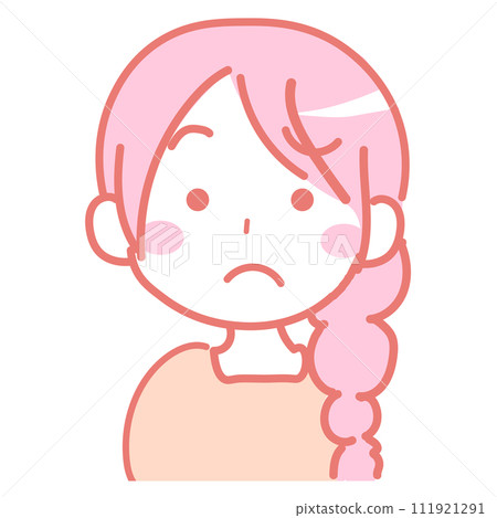 一位女士憂心忡忡地歪著頭。陷入困境 3-3 111921291
