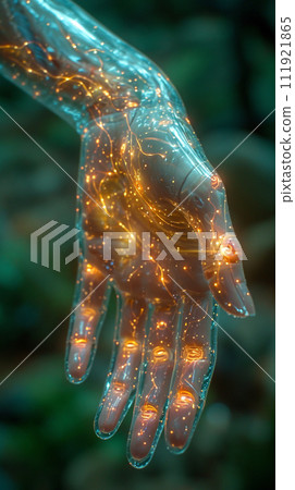 Networking connect technology abstract concept. Hand of touching futuristic network connection, internet, innovation, and technology. Networking connect technology abstract concept. Hand of touching futuristic network connection, internet, innovation, and technology. 111921865