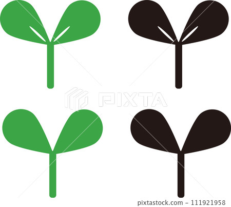 Bud leaves icon set 111921958