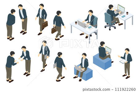 等距插圖： 辦公室休閒男士套裝 2 111922260