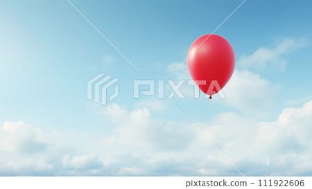 AI-generated content. red baloon in the clouds of love 111922606