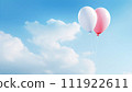 AI-generated content. two love baloons in the sky with clouds 111922611