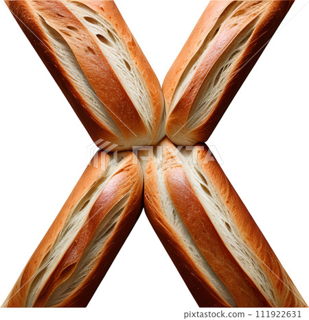 Bread typography text design uppercase alphabet X 111922631