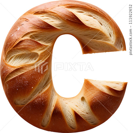 Bread typography text design lowercase alphabet c 111922652
