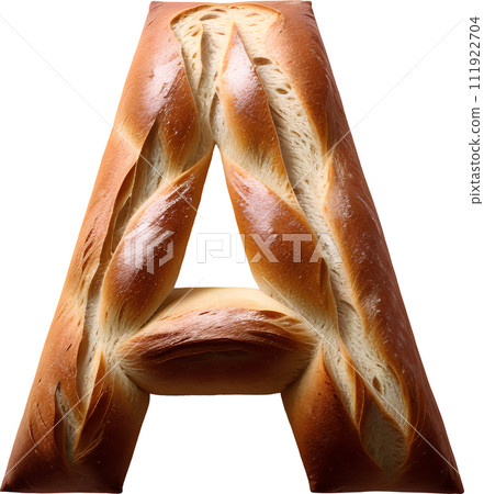 Bread typography text design uppercase alphabet A 111922704