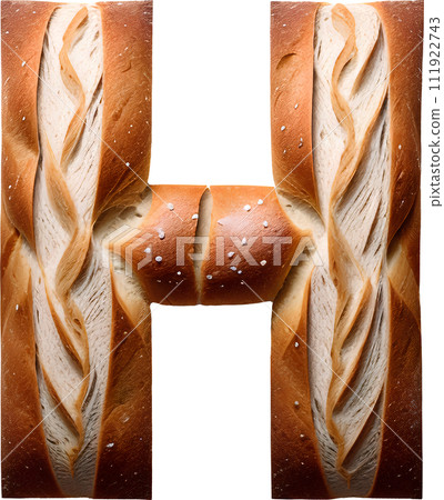 Bread typography text design uppercase alphabet H Bread typography text design uppercase alphabet H 111922743