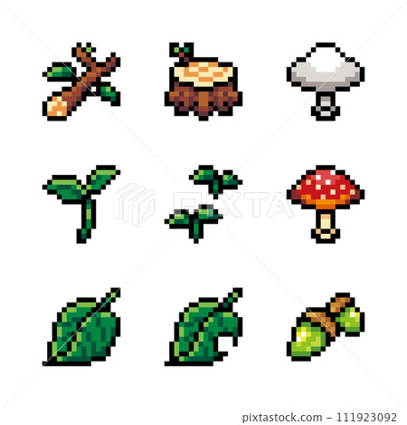 Spring and summer forest pixel art 111923092