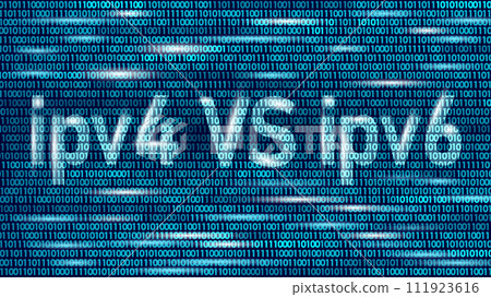 Ipv4 VS ipv6 protocol address web technology. New digital network system. ipv4 address exhaustion problem solving. Communication protocol identification computers 111923616