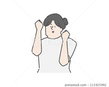 A female caregiver doing a fist pump 111925992